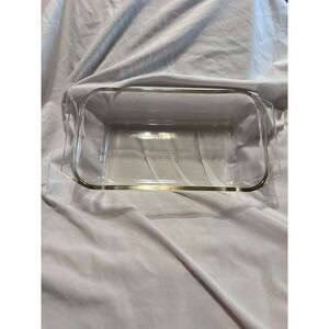 PYREX 213 Clear Glass Loaf Pan 1.5 Qt Rectangular Baking Vintage Corning USA